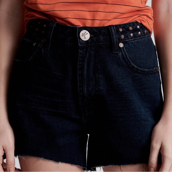 One Teaspoon Pants - One Teaspoon Legend Mom Fit High Rise Fox Black Stud Women’s 34